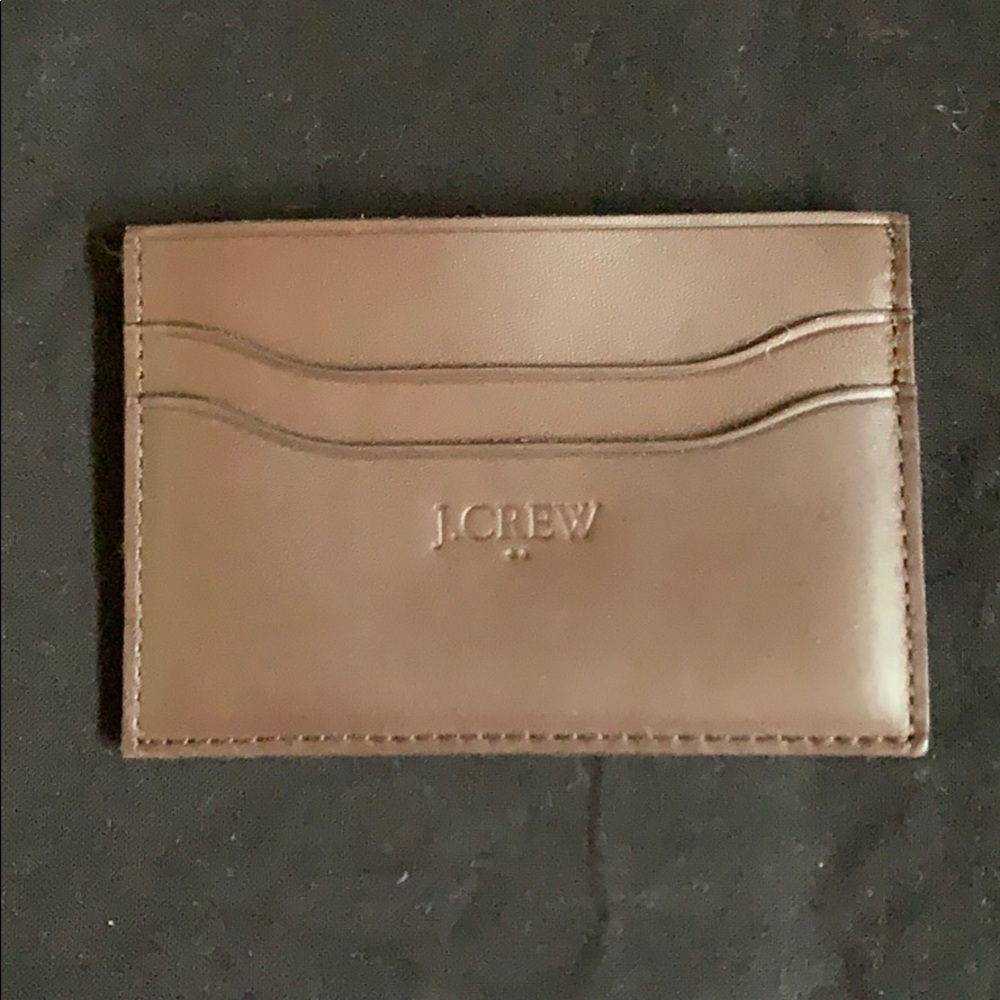J.Crew card carrier brown leather